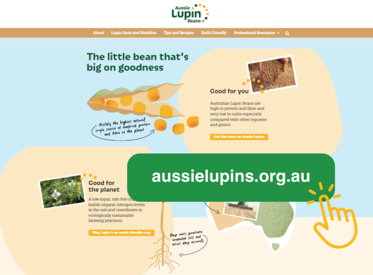 Screenshot of the Aussie Lupins website
